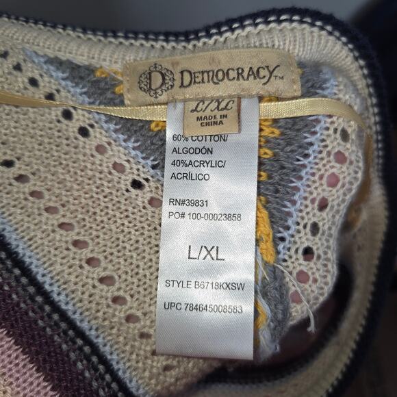 Democracy Knit Poncho Sz L/XL - Picture 7 of 8